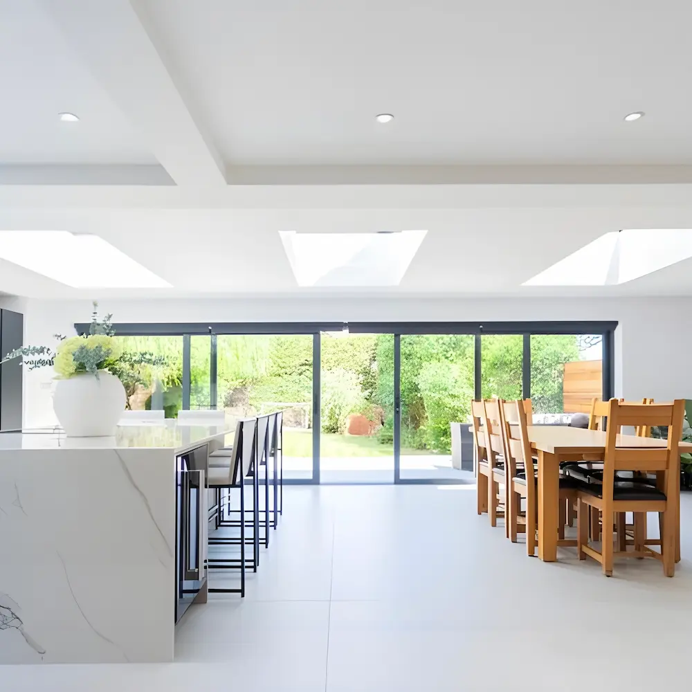 contemporary open plan kitchen in birmingham sprayed by thomas goodchild